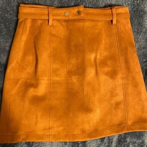 Suede mini skirt